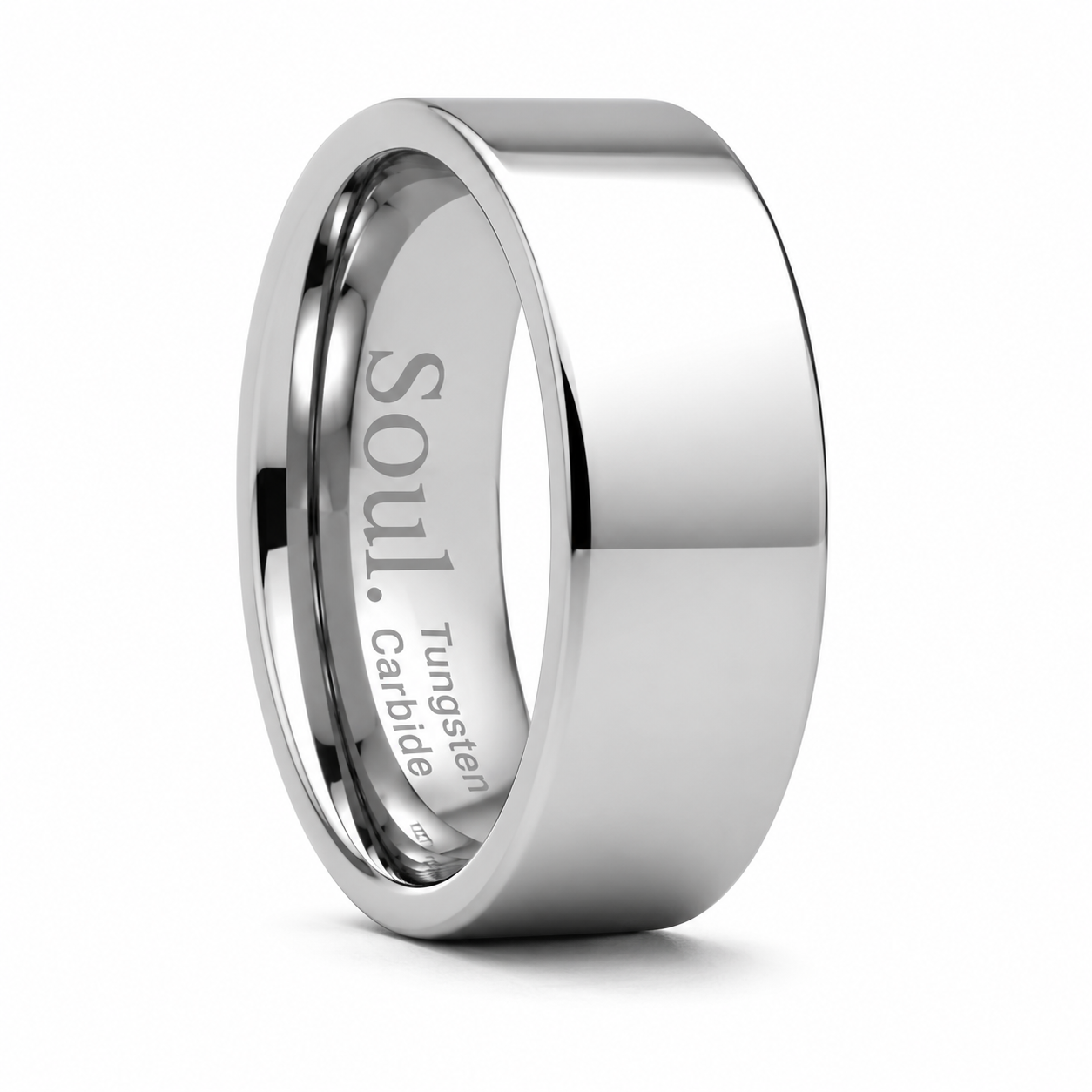 Grey polished tungsten ring