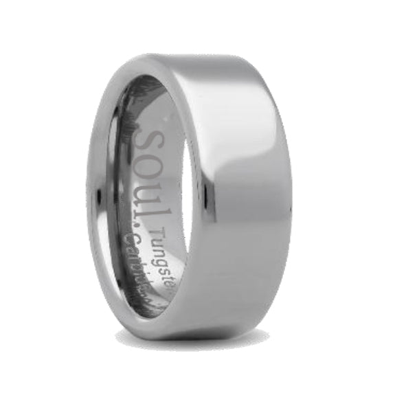 Grey polished tungsten ring