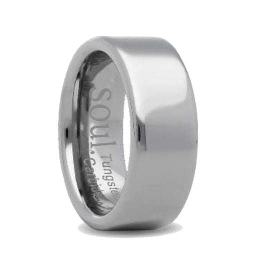 Grey polished tungsten ring