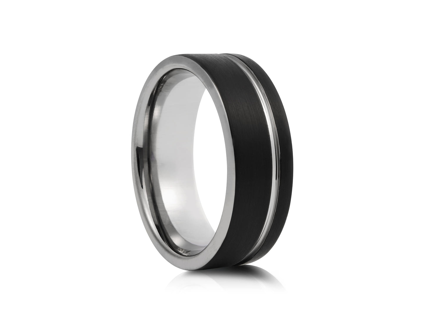 Black tungsten with grey groove
