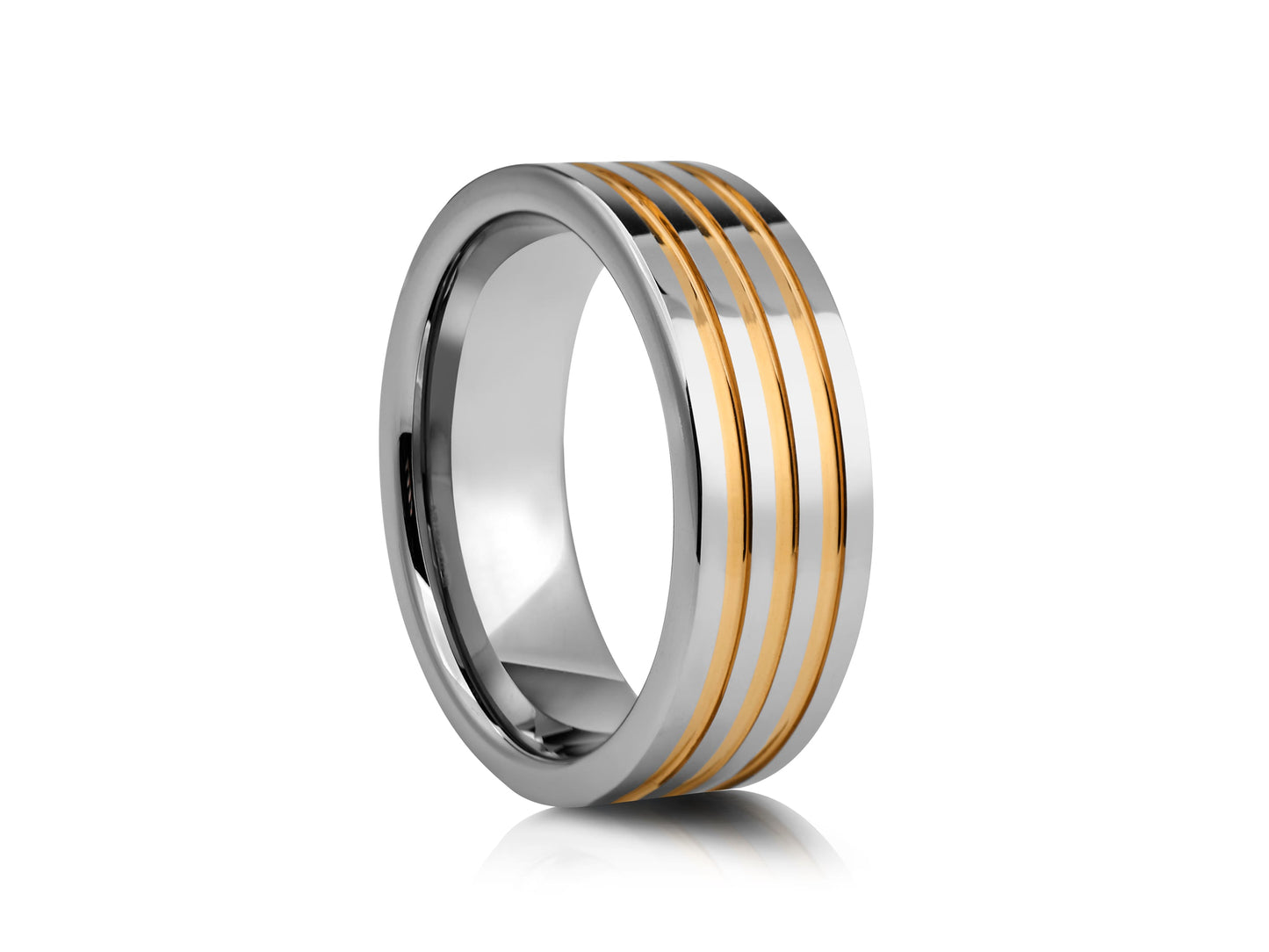 Grey tungsten with gold detail