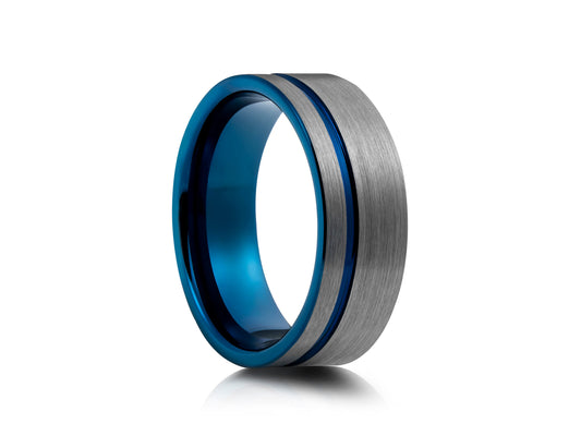 Grey tungsten with blue plating