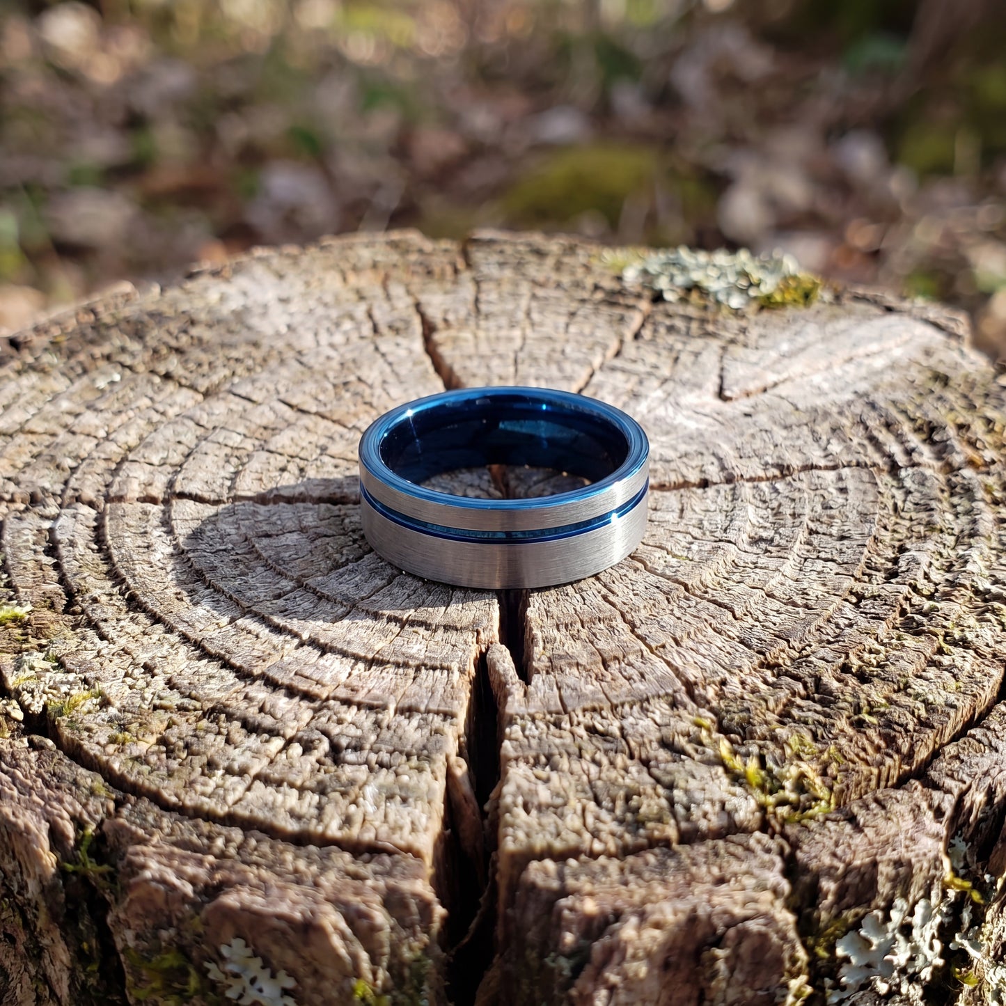 Grey tungsten with blue plating
