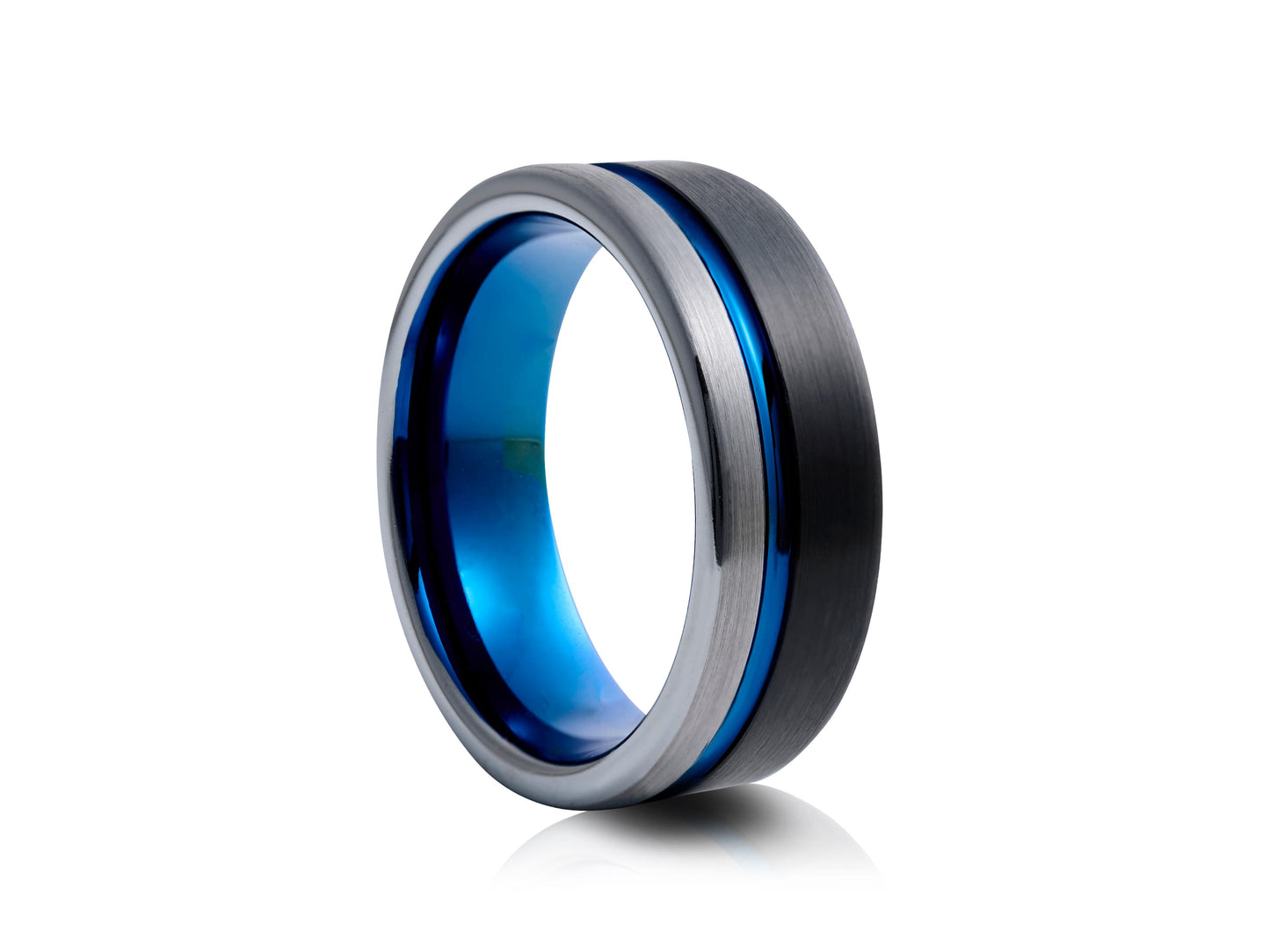 Grey and black tungsten with blue plating