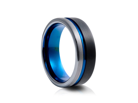 Grey and black tungsten with blue plating