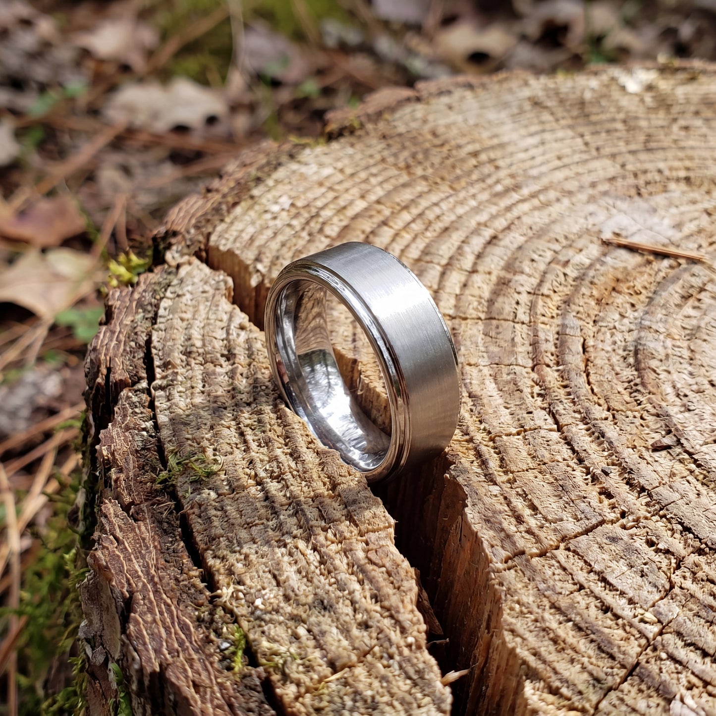 Grey tungsten ring