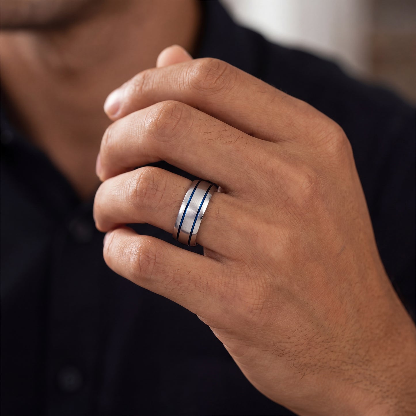 Grey tungsten with blue details