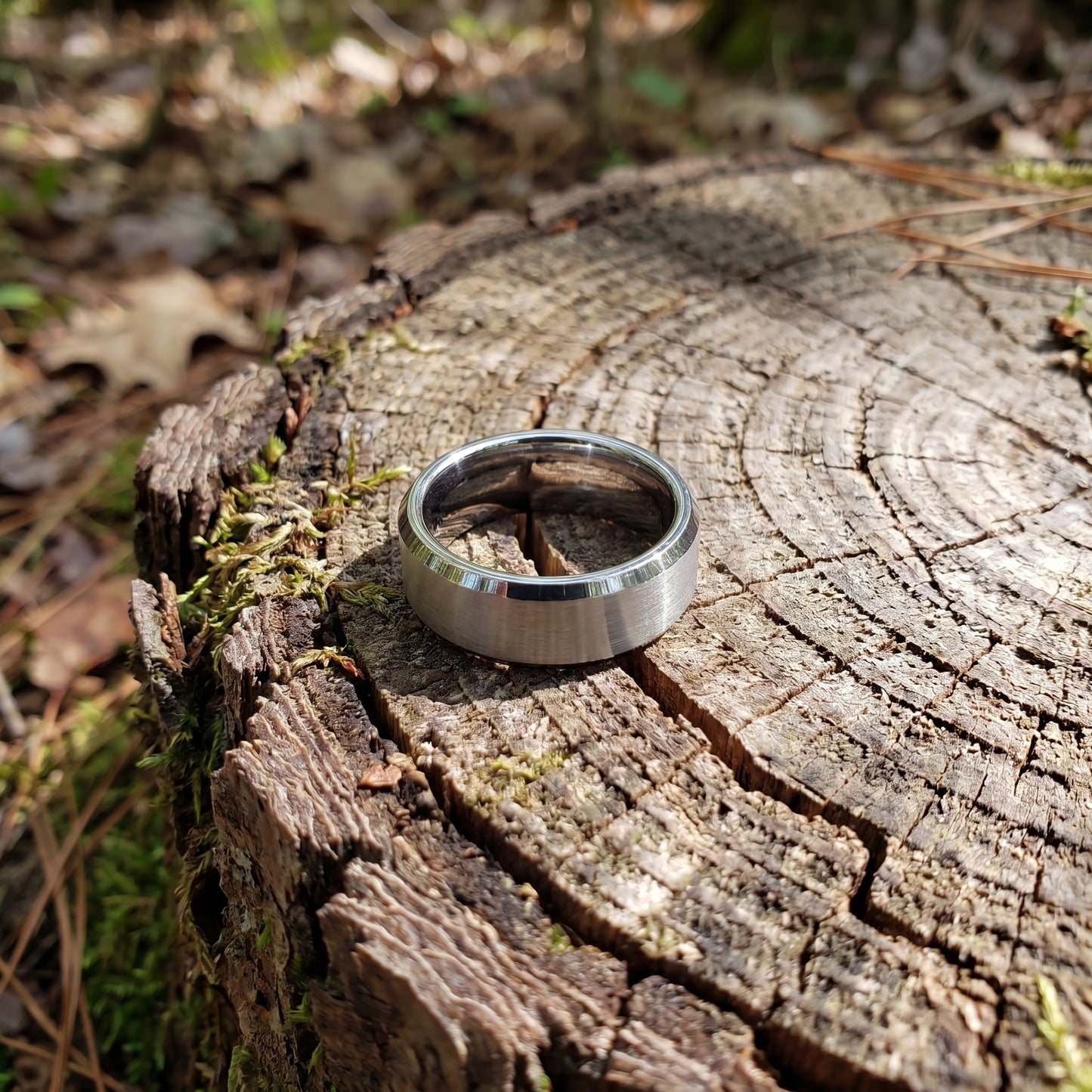 Grey tungsten ring
