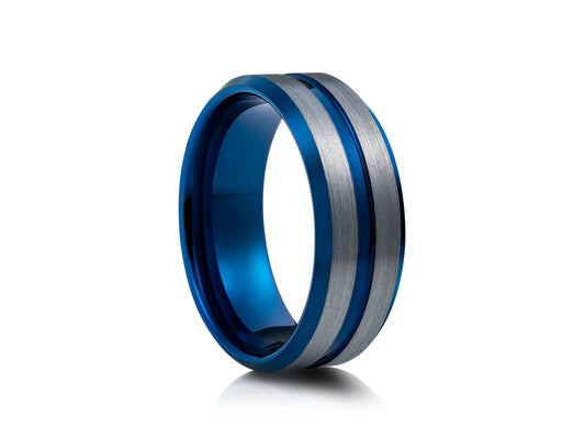 Grey tungsten with blue plating