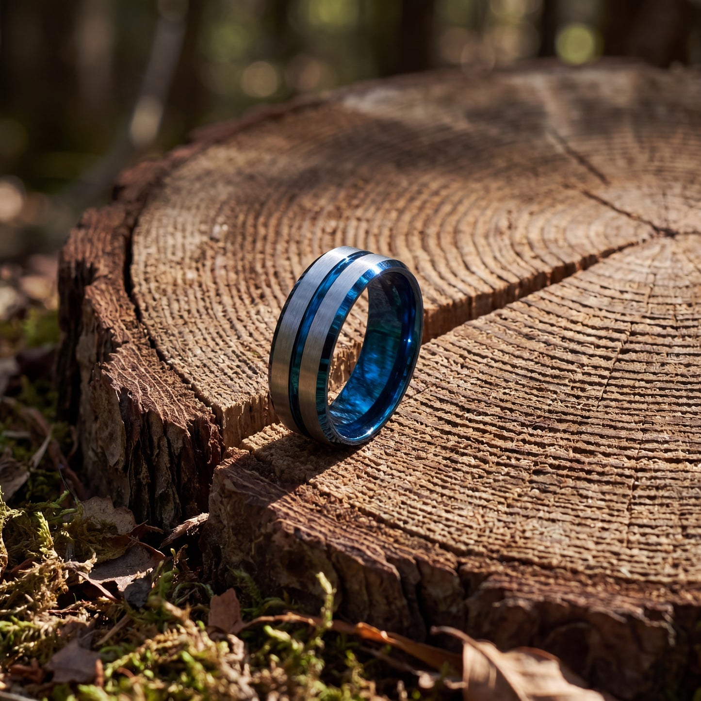 Grey tungsten with blue plating