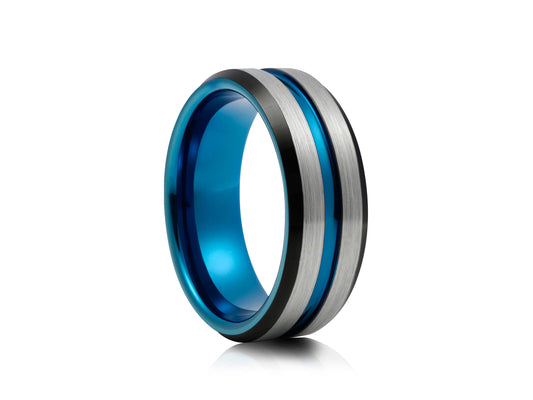 Grey tungsten with blue plating