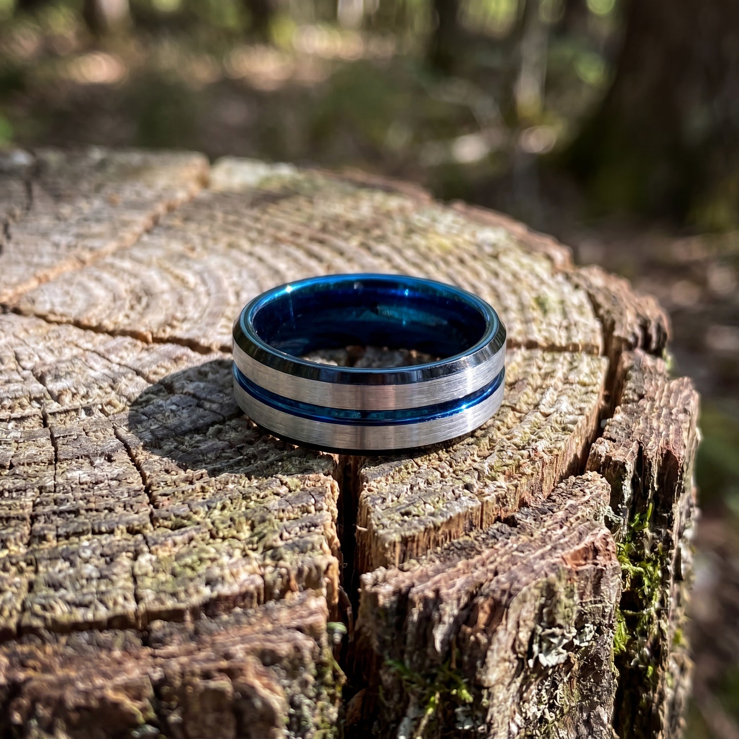 Grey tungsten with blue plating