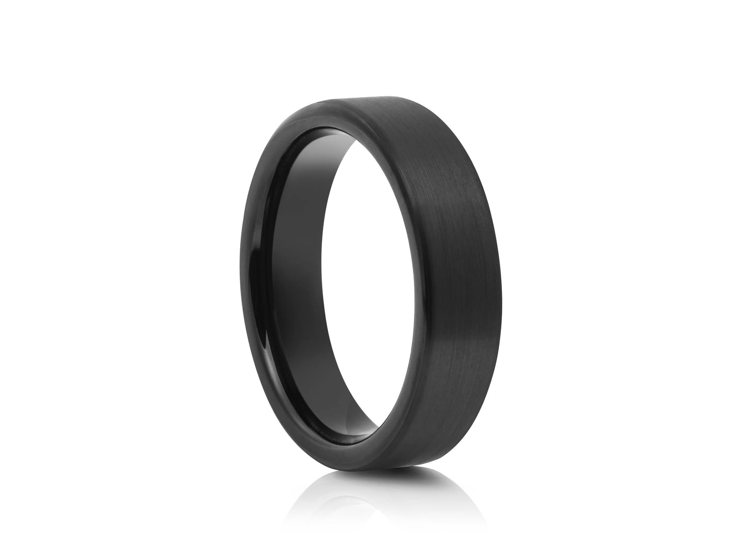 Matt black tungsten ring