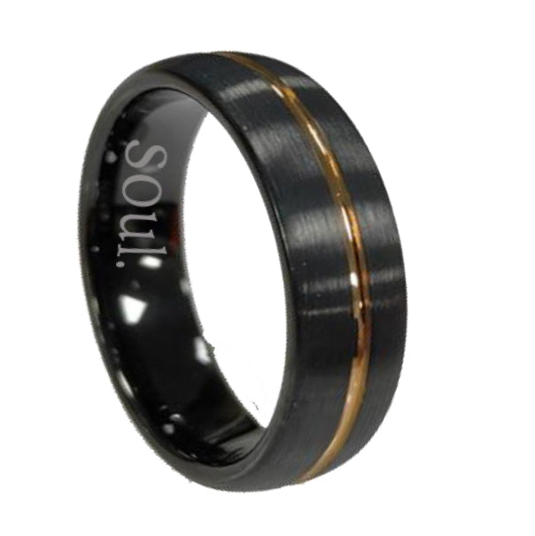 Black ring with gold detail