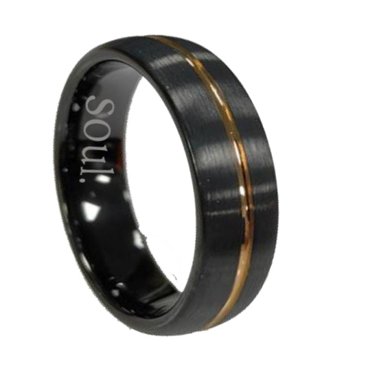 Black ring with gold detail