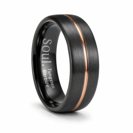 Black ring with gold detail