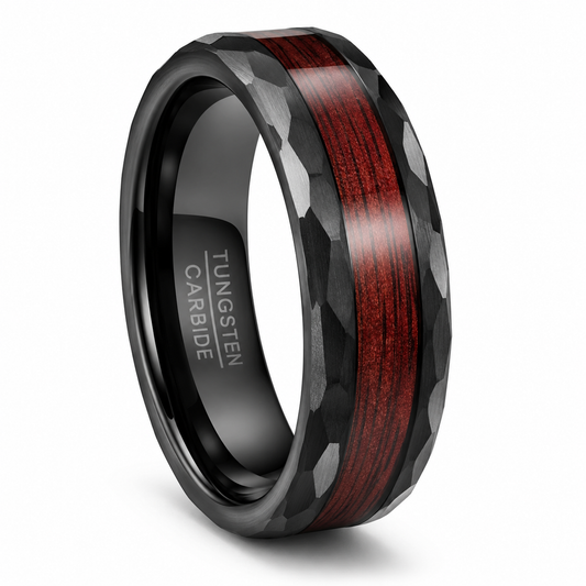 Black tungsten with wood detail