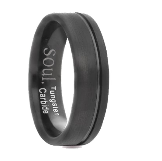 Black ring with groove