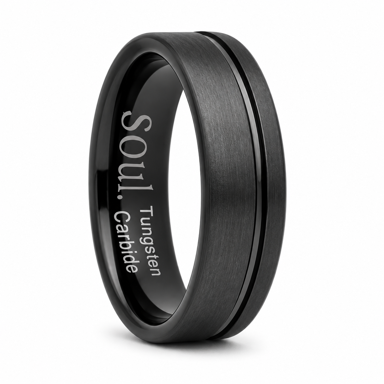 Black ring with groove