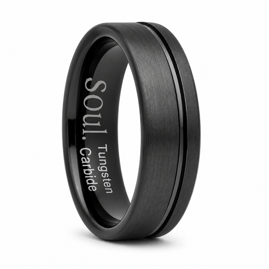 Black ring with groove